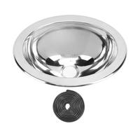 Single Bowl Bar Sink Polished Stainless Steel Round Oval Kitchen Sink with 40mm Drain Hole for Boat Caravan RV Bathroom 290x220x120mm