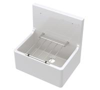 Single Bowl Fireclay Cleaner Sink with Grill 515mm x 535mm x 393mm - White
