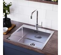 Single Bowl Inset Chrome Stainless Steel Kitchen Sink - Enza Aria