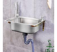 Single Bowl Kitchen Sink Handwashing Stat for Restaurant Bar Laundry 58x43cm Stainless Steel Easy Clean Space Saving Design Perfect for Commercial Use