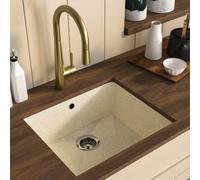 Single Bowl Speckled Beige Undermount Composite Kitchen Sink - Enza Eden
