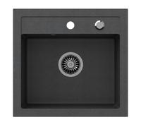 Single Bowl Speckled Black Undermount Granite Composite Utility Sink - Enza