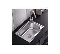 Single Bowl Stainless Steel Kitchen Sink with Strainer Living and Home Silver One Size