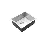 Single Bowl Stainless Steel Sink with Strainer Waste kit Living and Home Silver One Size