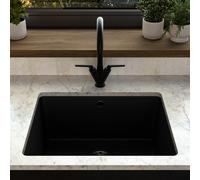 Single Bowl Undermount Black Granite Composite Kitchen Sink - Enza Madison