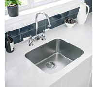 Single Bowl Undermount Chrome Stainless Steel Kitchen Sink - Enza Isabella