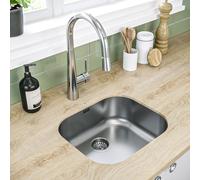 Single Bowl Undermount Chrome Stainless Steel Kitchen Sink - Essence Ava