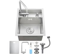 Single Bowl Undermount Kitchen Sink, Stainless Steel, Ideal for Bar and Campervan Use, Perfect for Camping and Small Spaces, 35x45cm