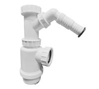 Single Bowl Universal Kitchen Sink Waste Bottle Trap for 1.0 Bowl Includes 40mm Trap with Appliance Outlet Adjustable Telescopic Height Pipe