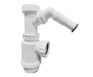 Single Bowl Universal Kitchen Sink Waste Bottle Trap for 1.0 Bowl Includes 40mm Trap with Appliance Outlet Adjustable Telescopic Height Pipe