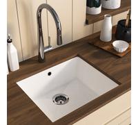 Single Bowl White Inset Granite Composite Kitchen Sink with Waste Kit - Enza Eden