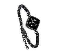 Single Bracelet- Long Distance Touch Bracelets Jewelry Remote Smart Bracelet,SOS SMS Relationship Bracelets constellations Sagittarius for Couples Lovers Family Friends Valentine's Day Gifts Black