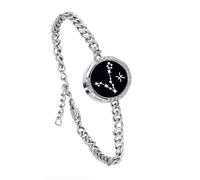 Single Bracelet- Long Distance Touch Bracelets Jewelry, Remote Smart Love Bracelet,Send SOS SMS Relationship Bracelets constellations for Couples Lovers Friends Valentine's Day Gifts Black / Silver