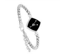 Single Bracelet- Long Distance Touch Bracelets Jewelry, Remote Smart Love Bracelet Send SOS SMS Relationship Bracelets constellations Cancer for Couples Lovers Friends Valentine's Day Gifts Silver