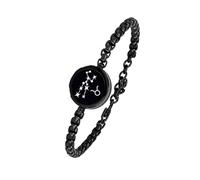 Single bracelet ,Long Distance Touch Bracelets Jewelry, Remote Smart Love Bracelet,Send SOS SMS Relationship Bracelets constellations for Couples Lovers Family Friends Valentine's Day Gifts Black