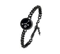 Single Bracelet- Long Distance Touch Bracelets Jewelry, Remote Smart Love Bracelet,Send SOS SMS Relationship Bracelets constellations for Couples Lovers Friends Valentine's Day Gifts Black / Silver