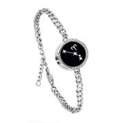 Single Bracelet- Long Distance Touch Bracelets Jewelry, Remote Smart Love Bracelet,Send SOS SMS Relationship Bracelets constellations for Couples Lovers Friends Valentine's Day Gifts Black / Silver