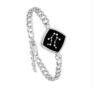 Single Bracelet- Long Distance Touch Bracelets Jewelry, Remote Smart Love Bracelet,Send SOS SMS Relationship Bracelets constellations Gemini for Couples Lovers Friends Valentine's Day Gifts Silver