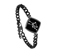 Single Bracelet- Long Distance Touch Bracelets Jewelry, Remote Smart Love Bracelet,Send SOS SMS Relationship Bracelets constellations Taurus for Couples Lovers Friends Valentine's Day Gifts Black