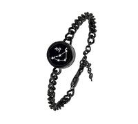 Single Bracelet- Long Distance Touch Bracelets Jewelry, Remote Smart Love Bracelet,Send SOS SMS Relationship Bracelets constellations for Couples Lovers Friends Valentine's Day Gifts Black / Silver