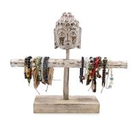 Single Branch & Buddha Jewellery, Bracelets, Watches Stand - Whitewash