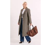 Single Breasted Midi Crombie Coat Principles Multi 18
