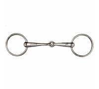 Single broken stainless steel snaffle bit with medium mouthpiece Tattini