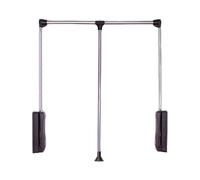 Single Buffer Pull Down Closet Rod,Steel Pipe Wardrobe Lifting Track Storage Rack,Adjustable Wardrobe Lift Rail Organizer for Hanging Clothes(1100-1600mm)