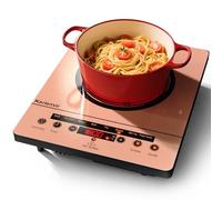 Single Burner Electric Hob, Portable Ceramic Hob, 220V with plug, Touch Cooker Hob with Safety Lock, Timer, Kitchen Cooking Hob With 9 Power Levels, 1800W(Orange)