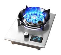 Single Burner Gas Stove,1 Burner Cooktop 7.2kW Nine Ring Burner, NG/LPG Convertible,Power Stepless Adjustable Fire Tempered Glass With Flame Out Protection,Suitable For Home Kitchen Yacht Caravan