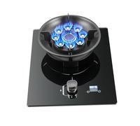 Single-burner Gas Stove,Tempered Glass Nine-cavity Timed Natural Gas Stove,Flip Burner,5.2Kw