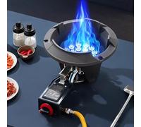 Single Burner Propane Stove with Flameout Protection & Electronic Ignition, Cast Iron, 13.5in, for Outdoor Camping and Wok Cooking