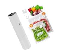 Single-Button Vacuum Pump for Dedicated Bag Storage, Rechargeable Handheld Sealer with Digital Display, Cabinet Meal Prep Camping Travel Dry Goods Produce Bag Evacuation