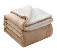 (Single Camel) Heavy Thick Blanket Bed Throw-Single Double King Size-Warm Fluffy for Extreme Winters