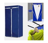 Single Canvas Fabric Wardrobe Rail Clothes Storage Cupboard Student Flat Closet