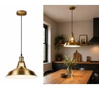 LEDSone Ceiling Pendant Light Single Head E27 Base Metal Lampshade Height Adjustable Hanging Pendant Lighting, Industrial Ceiling Light for Bedroom Living Room Kitchen Restaurant