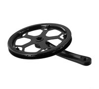 Single Chainring Bicycle Crankset With Guard Plate For Square Taper Bottom Bracket, 170mm Length, 40t 48t 52t Options, Black Color For Road Mtb E-bike(48T)