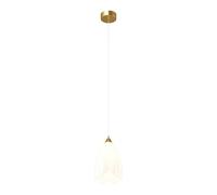 Single Chandelier - French Flowers Pendant Lighting with Milky White Glass Hanging Light Fixtures, Iron Lamp Base, Electroplated Chassis Compatible with Kitchen Island, Living Room,for Home Decor