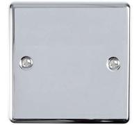 Single Chrome Blanking Chassis Plate Round Edged Wall Box Hole Cover Cap