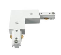 Single Circuit Track L Right Angle Connector in White