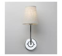 Single Classic Country Industrial Wall Wall Lamp with Flared Funnel Linen Fabric Shade Bedroom Bedside Reading Light