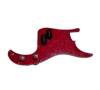 Single Coil Pickup Pickguard Loaded PB Bass Pickguard Plate Prewired Pickup 11-hole Pre-wired Pickguard Plate With Alnico Pickup Kit(Red)