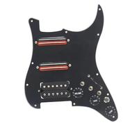 Single Coil Pickup Pickguard SSH Guitar Pickguard Wiring Loaded Prewired + Silence Converter ST Electric Guitar Double Coil Pickup Black(A)