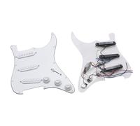 Single Coil Pickup Pickguard ST Electric Guitar Pickguard Electric Guitar Double-sided Board With Pickup Line Assembly Full Set SSH Electric Guitar(White)