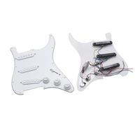 Single Coil Pickup Pickguard ST Pickguard Electric Guitar Double-sided Board With Pickup Line Assembly Full Set SSH Electric Guitar Pickguard(White)