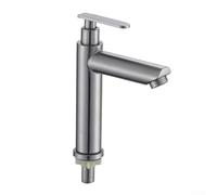 Single Cold Water Tap for Bathroom Basin with Waterfall Spout, Contemporary Stainless Steel Faucet (B)