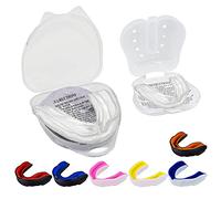 Single Color Mouth Guard Gum Shield - Mouthguard slim fit for Adult Senior Youth with Case School Combat Sports Rugby Soccer Hockey Muay Thai MMA Boxing Martial Arts Basketball (Snr-Transparent)