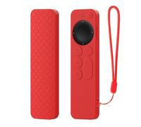 Single-Color Remote Protector Silicone Soft Case for Appl-e TV 6/7 Remote Prevent Scratches with Drop Protection-Transparent with Silver Edge- Living Room/Bedroom Use (Red)
