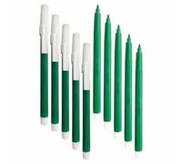 Single Colour Fineliner Colouring Pens, GREEN, Fine Point, Pack of 10, Writing Pens, Write Sketch Mark Draw, School Office Home Use, iVAIDEX