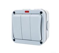 Single Control, Outdoor Switch IP66 Rated, Waterproof Control Switch for Gardens and Terraces, 20A ABS Weatherproof Electrical Switch with LED Indicator